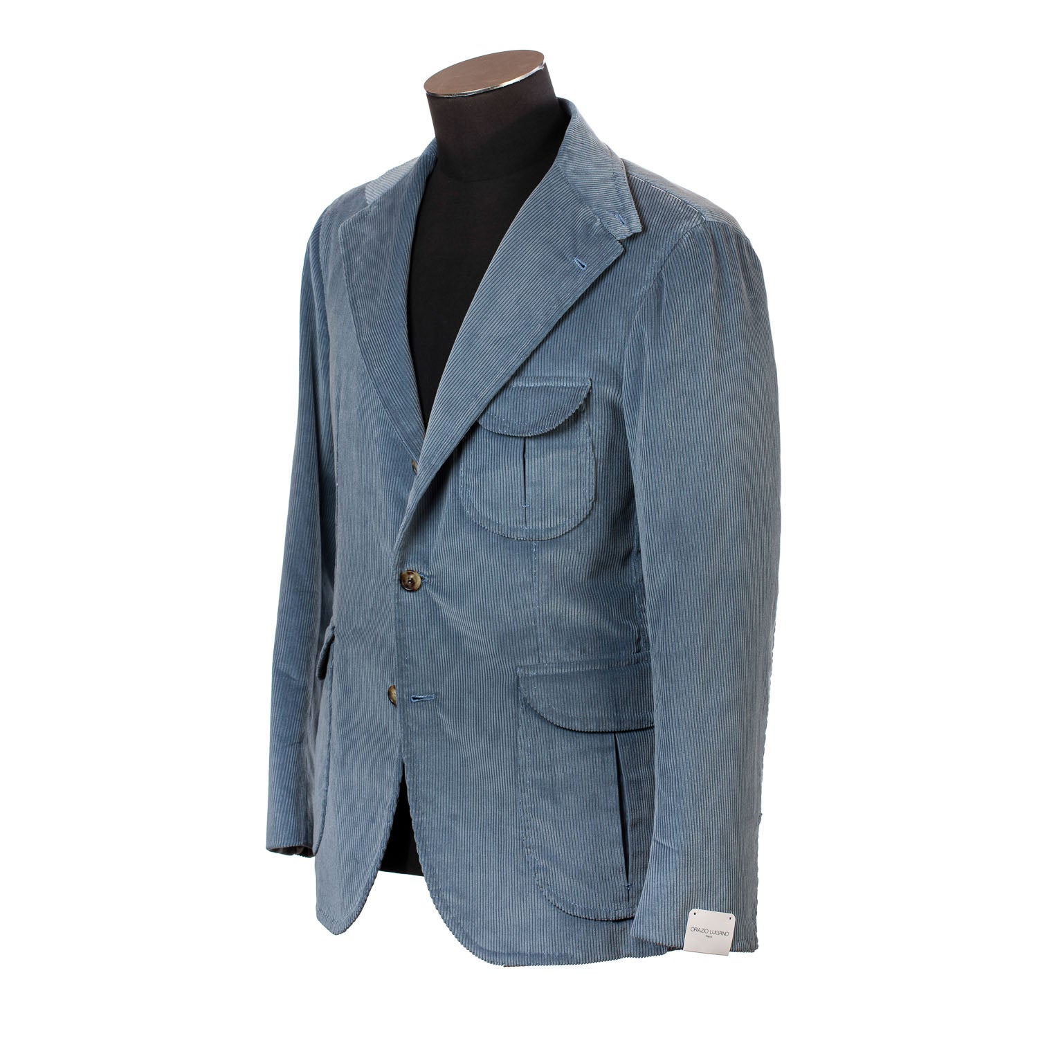 Exclusively for Michael Jondral: Sports Jacket "Urban Safari" made of Denim Blue Cotton Corduroy  - purely handcrafted
